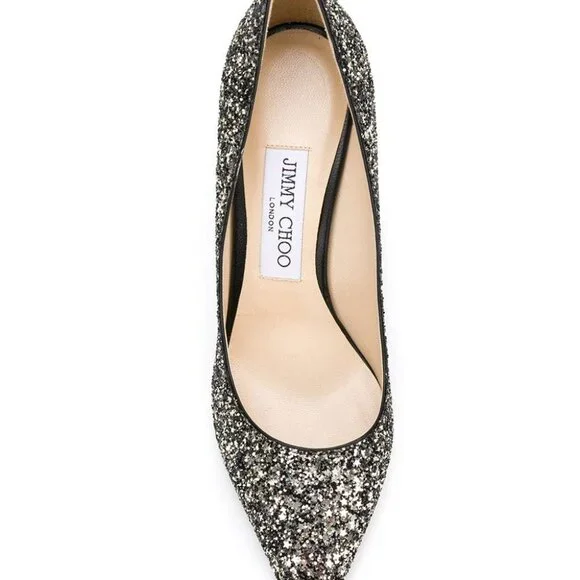 EUC Jimmy Choo Romy 100 Glitter Pumps - Picture 2 of 8